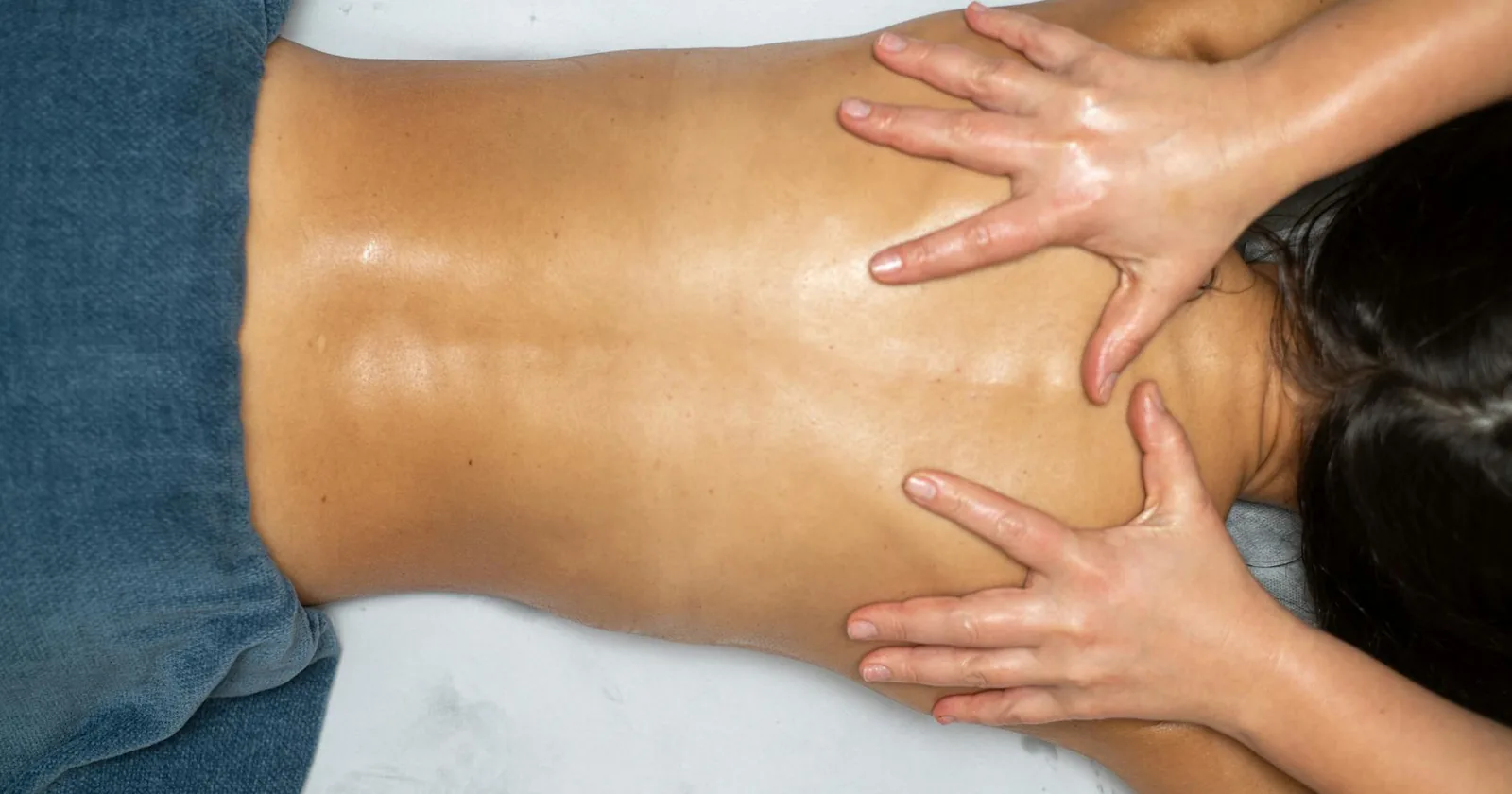 Professional massage technique for relaxing and soothing tense muscles.