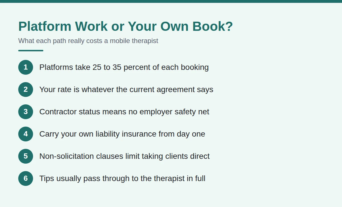 Summary card: Platform Work or Your Own Book?